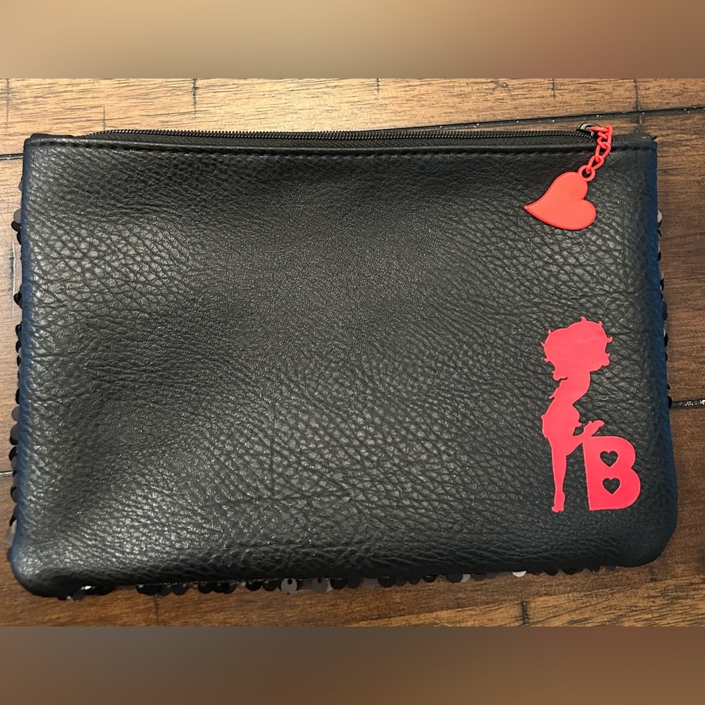 Betty Boop Black Cosmetic Bag with Red Accents